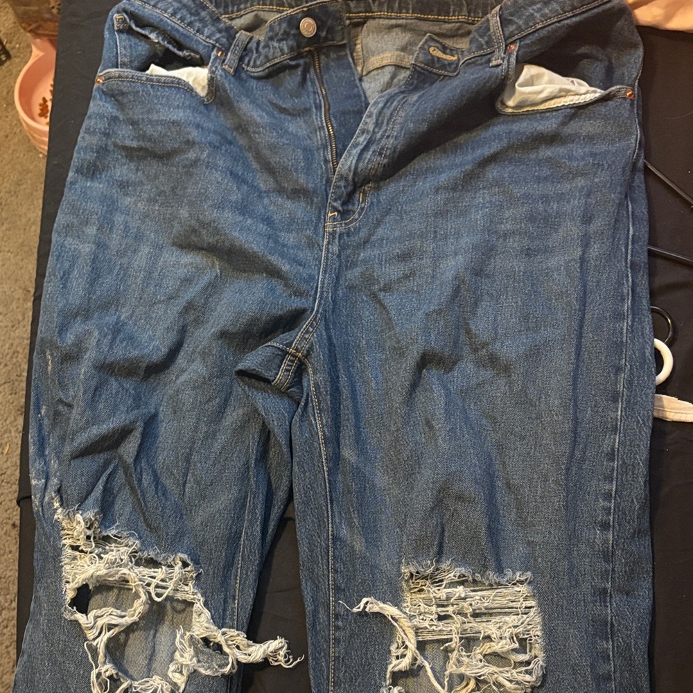 Wild Fable Blue Distressed Straight Leg Jeans